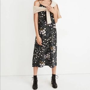 NWT Madewell Silk Eva Slip Dress in Polka Daisies